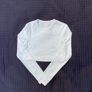 White cropped long sleeve